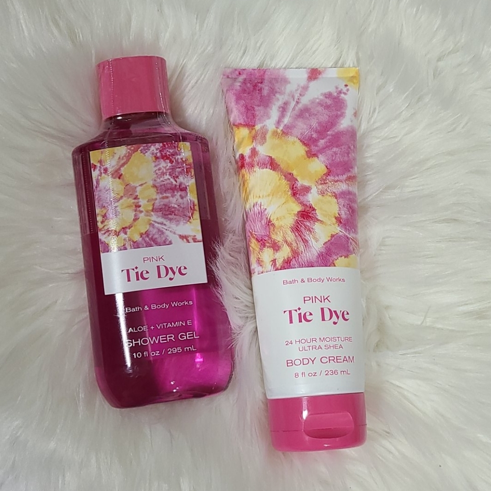 Bath & Body Works Pink Tie Dye Shower Gel & Body Cream Set - Picture 5 of 8